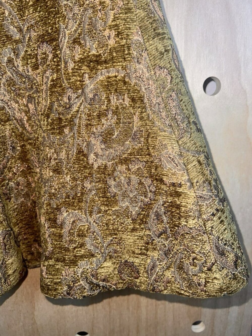 Vintage Charles Gray London Runway Skirt Size 4 Bronze Paisley Green Textured - Picture 3 of 15